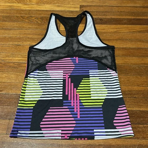 Cover Girl Active Colorful Geometric Workout Racerback Tank, Large - Picture 3 of 3